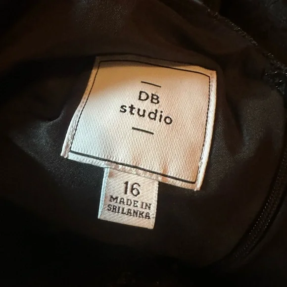 DB Studio Elegant jacquard Black Dress size 16 - Picture 6 of 9